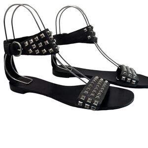 Ash Monoi Black Pyramid Studded Sandals Size 41